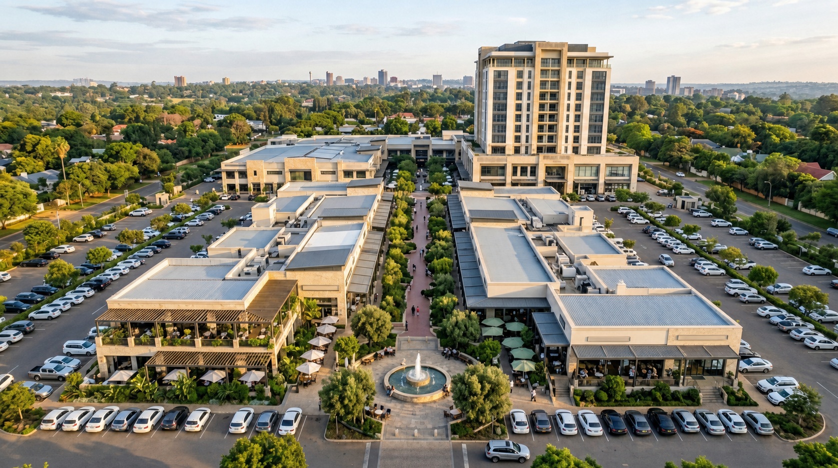 Aerial view of the complete Borrowdale Pearls centre